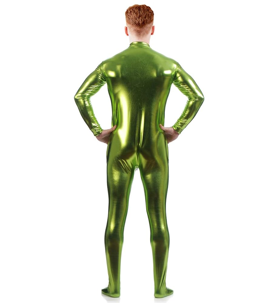 Amazon.com: Ensnovo Mens Front Crotch Zipper Shiny Metallic